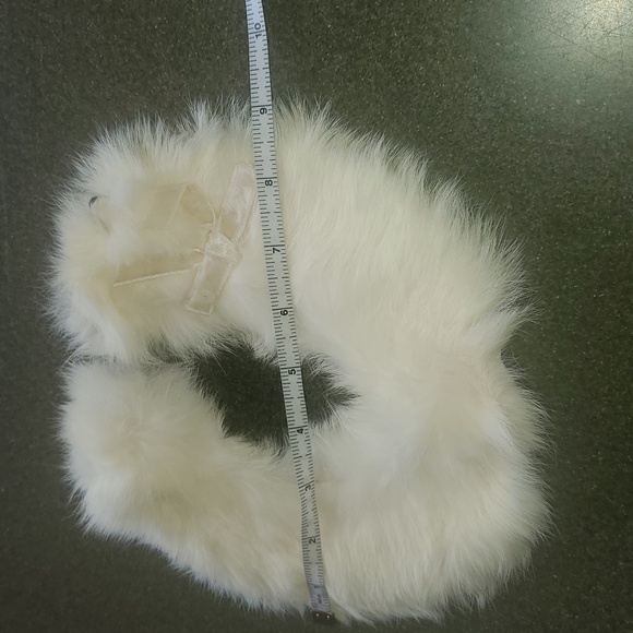 Classic Vintage Elegant White Mink Fur Collar With Fur w Clasp Closure - Picture 5 of 6